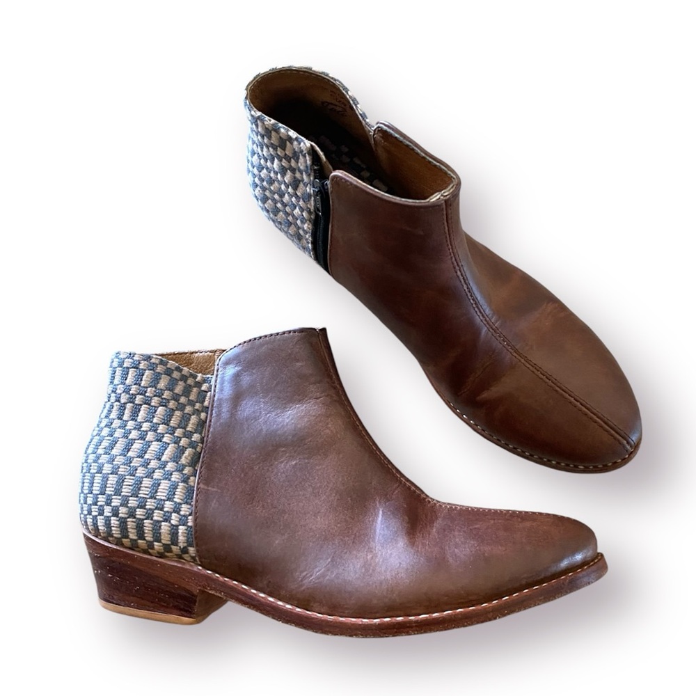 The Root Collective Handmade Ankle Boots Chestnut Leather Women's Size 8